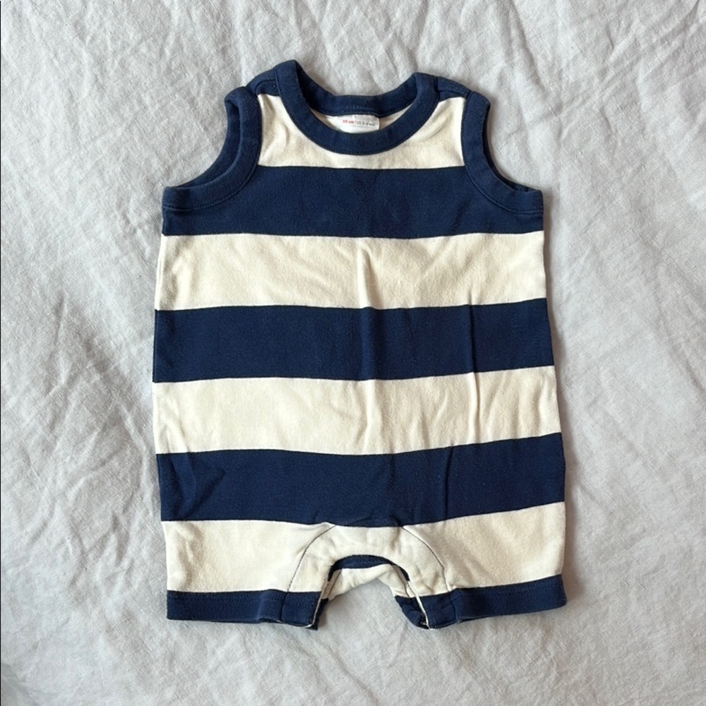 Striped Sleeveless Baby Romper